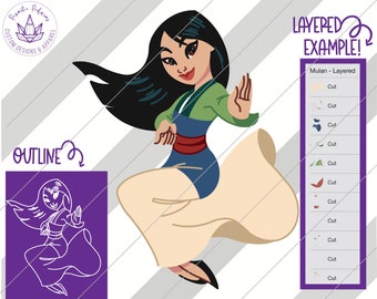 Mulan, Mulan SVG, Mulan Clipart Mulan cut file, Mulan Birthday