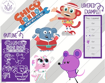 Chico Bon Bon, Chico Bon Bon SVG, Chico Bon Bon Clipart Chico Bon Bon cut file, Monkey with a Tool Belt, Chico Bon Bon Birthday