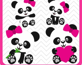 Panda-Bär, Panda Bär SVG, Panda Bär Clipart Panda Bär geschnitten Datei, Panda Bär Geburtstag