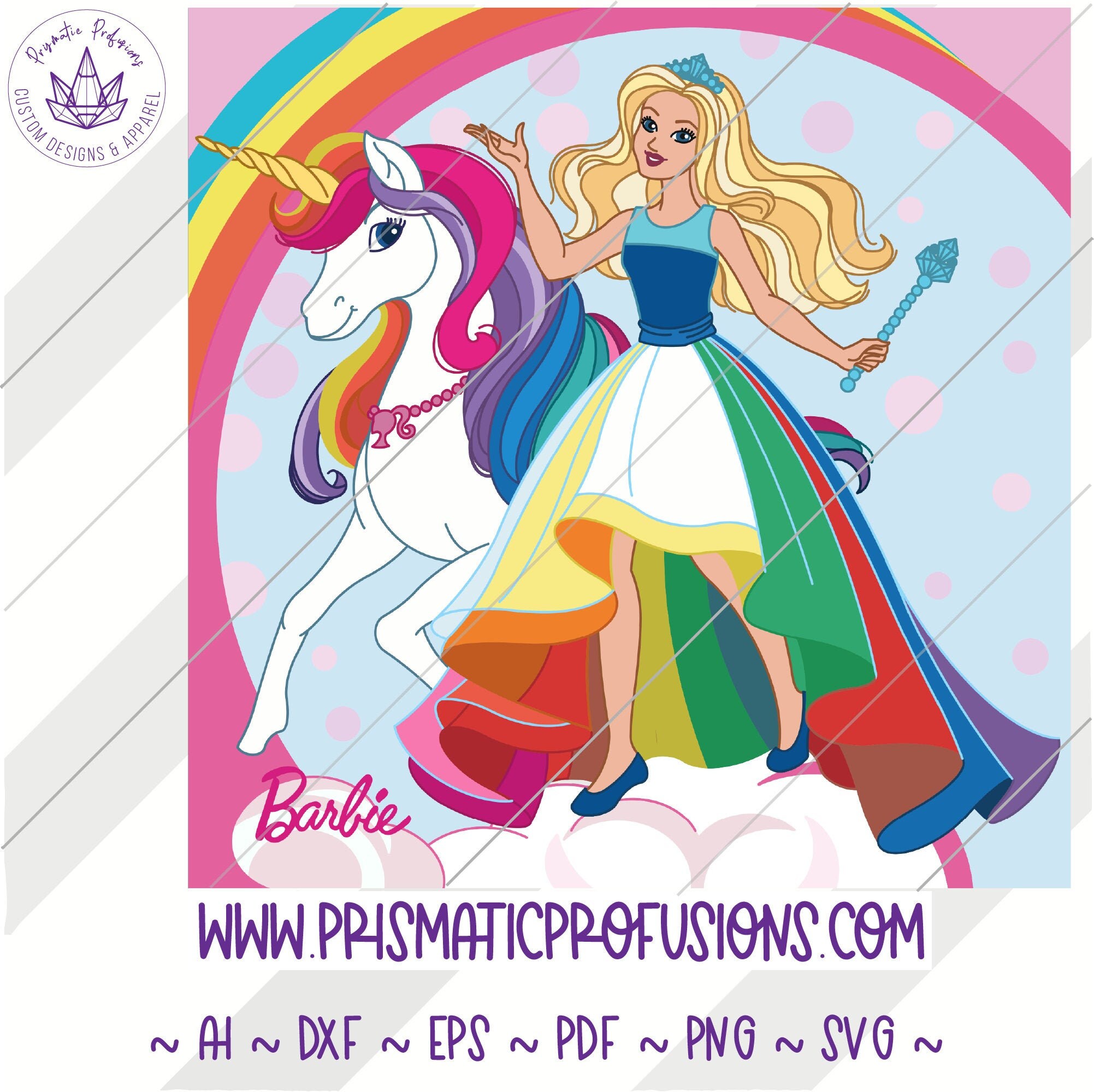 Unicorn Barbie Unicorn Barbie SVG Unicorn Barbie Clipart | Etsy