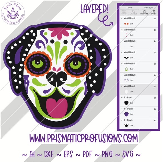 Sugar Skull Dog Sugar Skull Dog SVG Sugar Skull Dog Clipart - Etsy