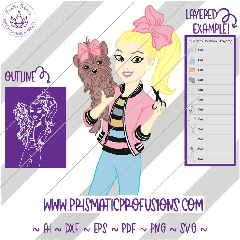 Jojo Siwa Jojo Siwa SVG Jojo Siwa Clipart Jojo Siwa Cut | Etsy