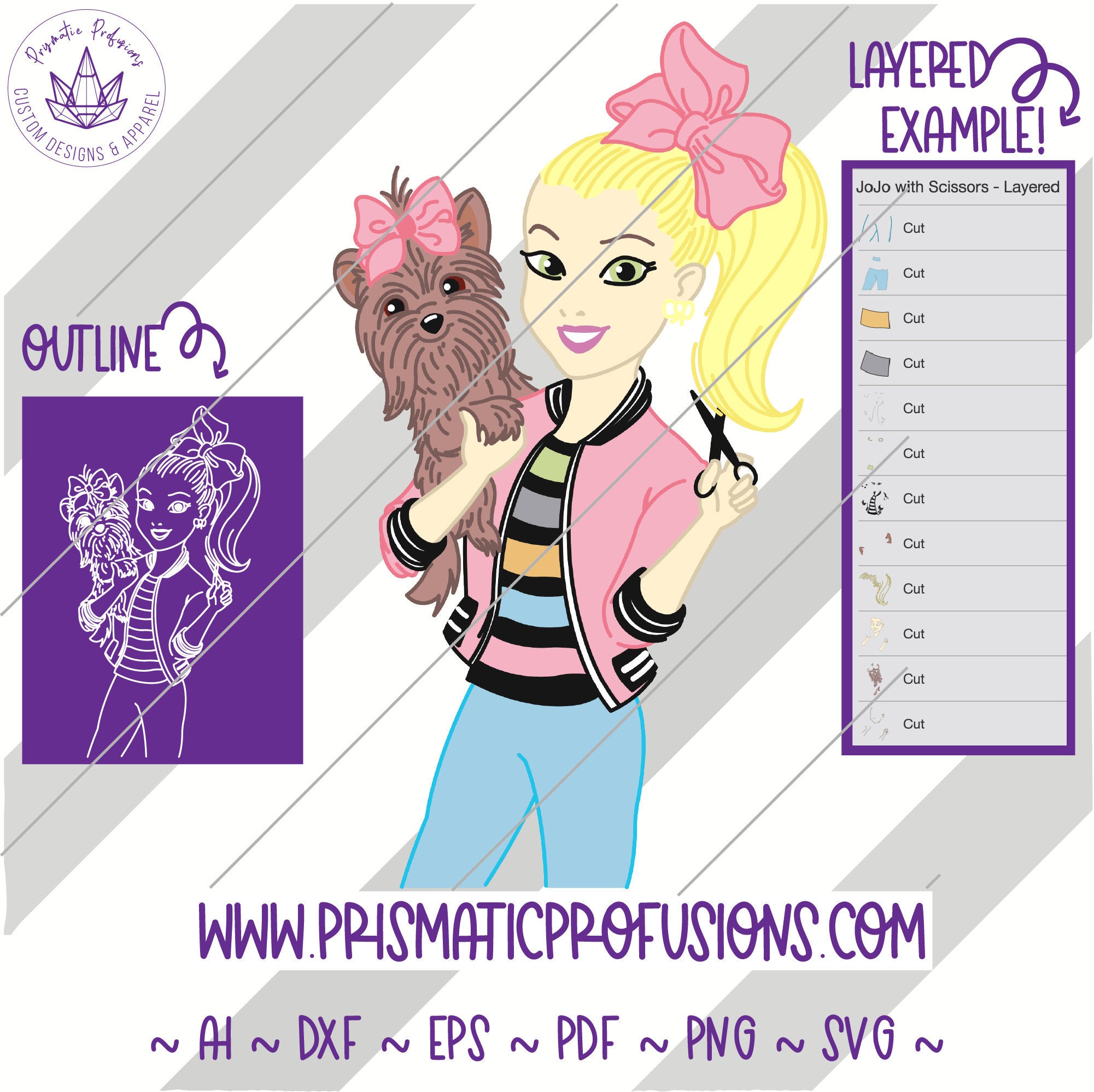 Art & Collectibles Jo Jo Siwa svg JoJo Siwa svg inspired SVG jpg +pdf