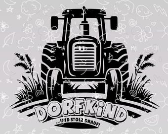 Iron-on patch Village Child Tractor Farm Children's Shirt Father's Day