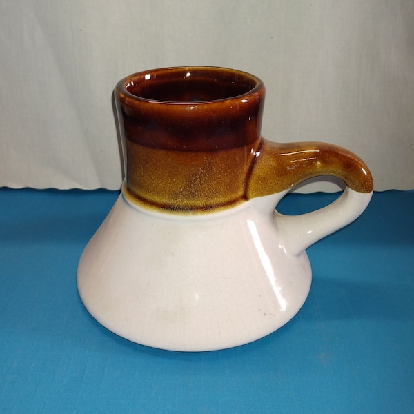 No Spill Ceramic White/Brown Travel Mug used