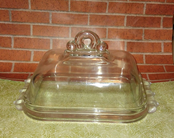 Mikasa Crystal Butter Dish With Frosted Rosebuds on the Ends Used Etsy