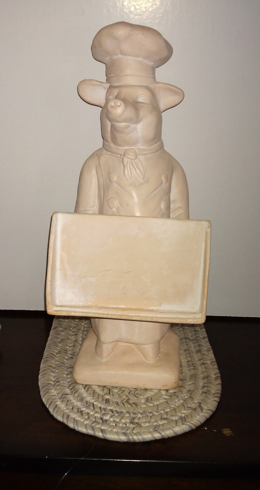 Rare Chalkware Chef Pig Statue With Sign Holder by Artcast Etsy