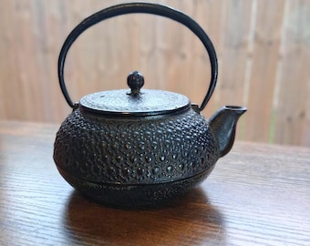 Cast Iron Honeycomb Tea Kettle with Strainer Japan Iwachu Tetsubin used