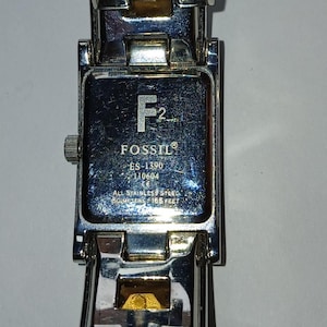 Fossil f2 All Stainless Steel Crystals Watch Used ES-1390 needs Battery ...