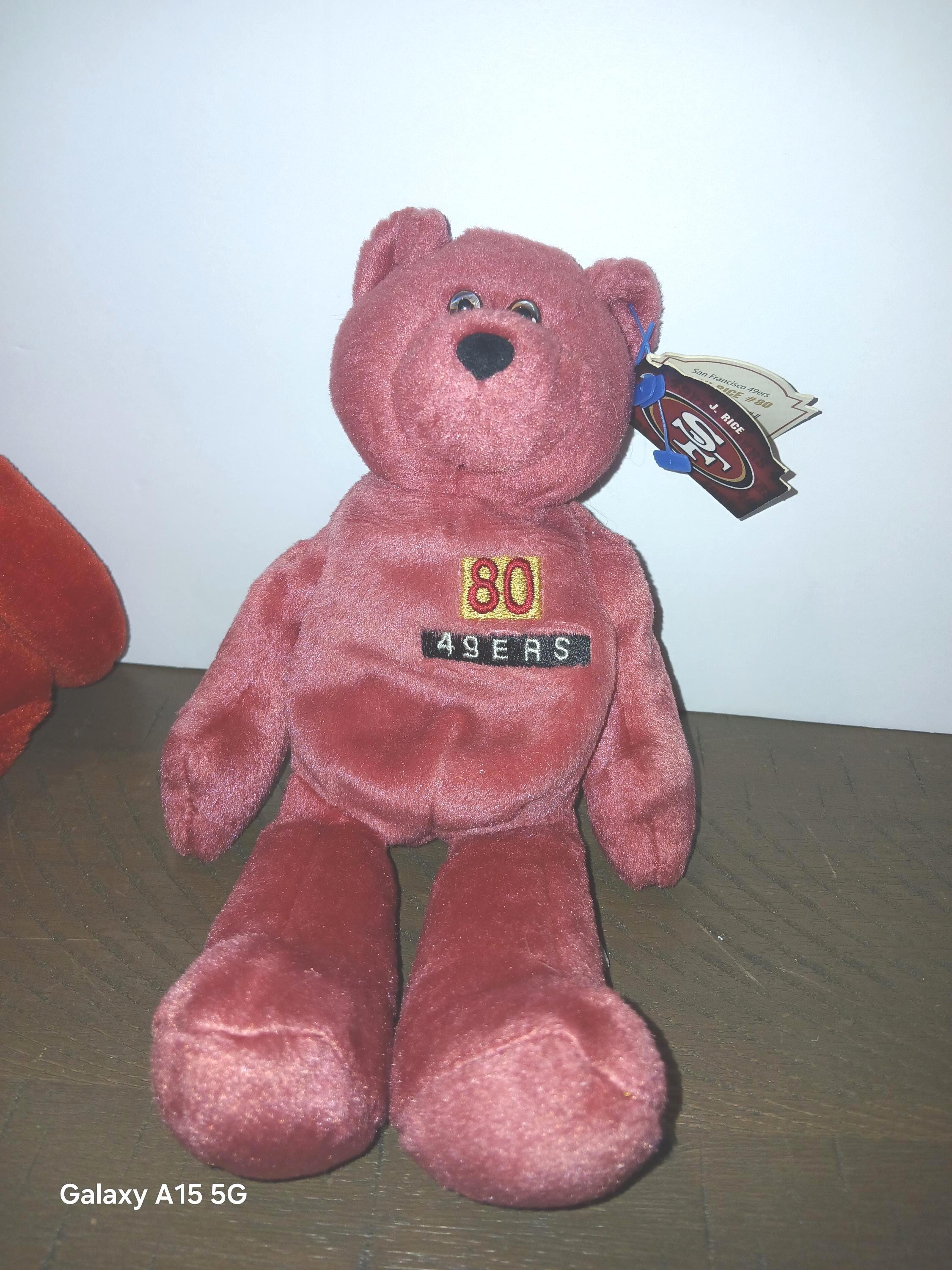 NFL Red 49ers Jerry Rice 80 Plush Bear by Limited Treasures 8.5