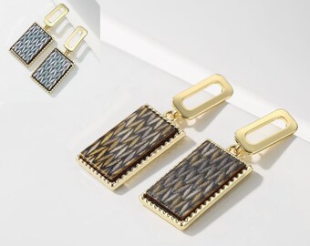 Pendants d'oreilles en acétate : tige en argent sterling, résine géométrique