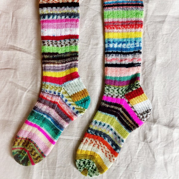 Scrappy Socks and How to Knit Them Instructions. Your guide in scrappy knitting. DIGITAL DOWNLOAD ONLY.