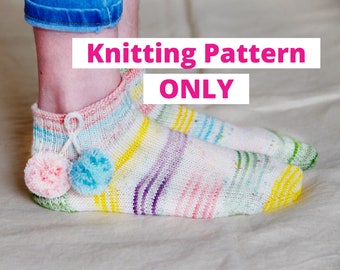 Welcome Spring Socks Knitting Pattern. Instant Download Digital File.