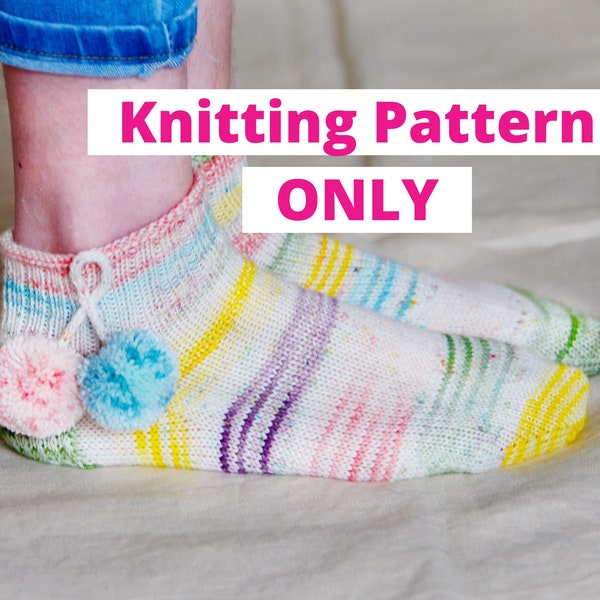 Welcome Spring Socks Knitting Pattern. Instant Download Digital File.