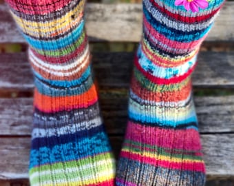 BUNDLE Easy Peasy Scrappy Socks (Ribbed Socks knitting pattern and Scrappy Socks Instructions). Digital Download ONLY. Two PDF files.