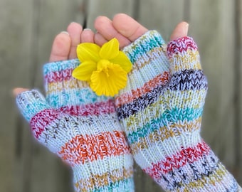 Everything November Mitts Marled. Knitting PATTERN ONLY. Instant Download Digital File.