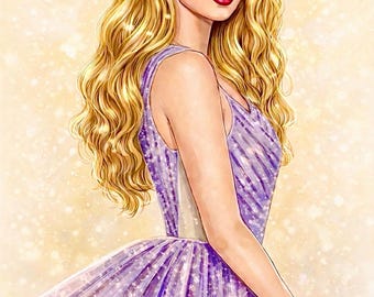 Taylor Swift Enchanted to meet you Eras Tour Fashion Illustration