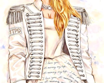 Taylor Swift  Eras Tour Marching Band Jacket Fashion Illustration