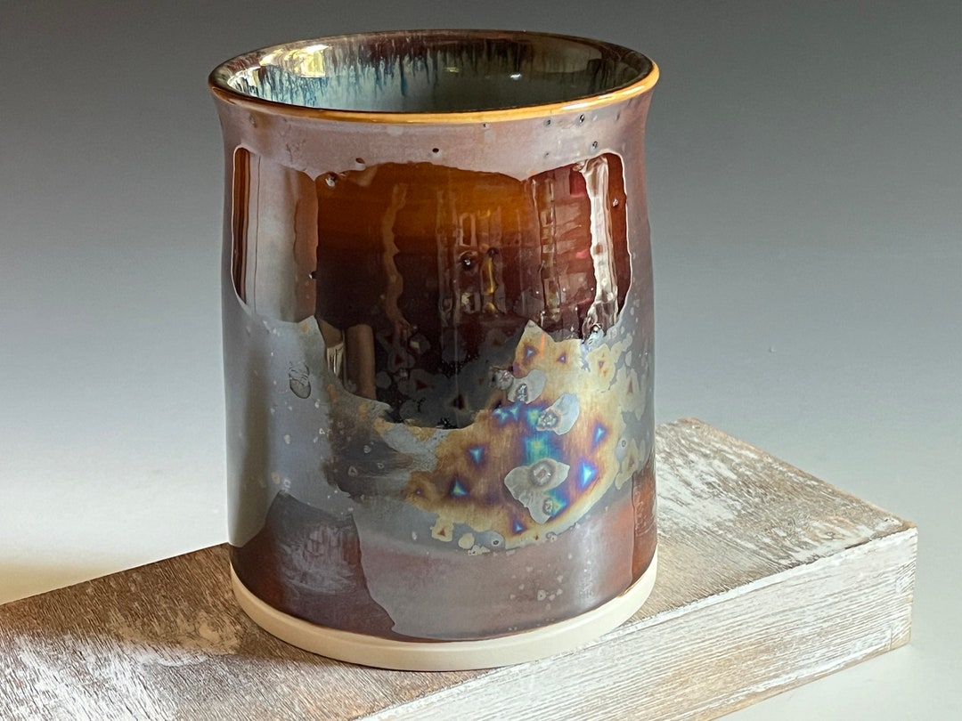 Cylindrical Rimmed Vase Handmade Ceramic Porcelain Cylindrical Vase or Crock With Flared Rim ...