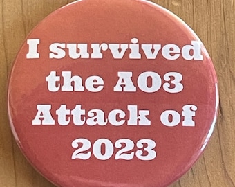 Ao3 Attack Button Badge Pin Fanfic