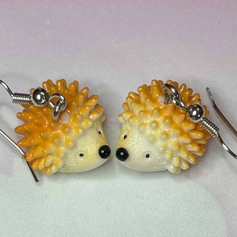 Cute Hedgehog Woodland Hypoallergenic Stud Earrings