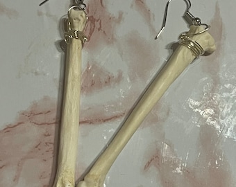 Coyote Metatarsal Bone Earrings Hypoallergenic Gift