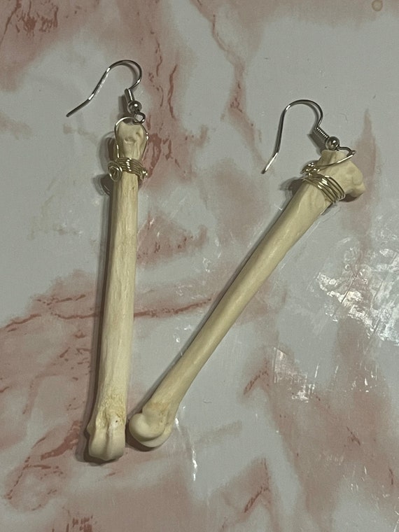 Coyote Metatarsal Bone Earrings Hypoallergenic Gift