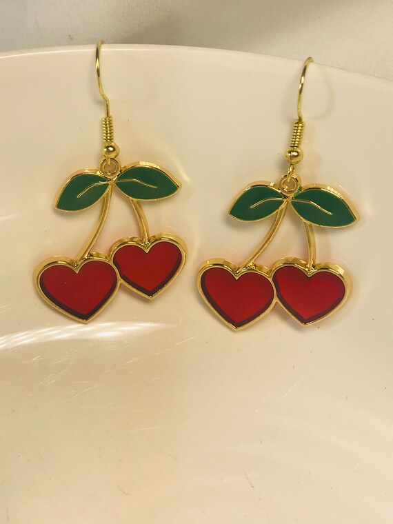 Cherry on sale heart earrings