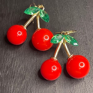 Cherry Summer Fruit Earrings Hypoallergenic