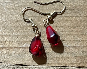 Pomegranate Seed Earrings Hypoallergenic