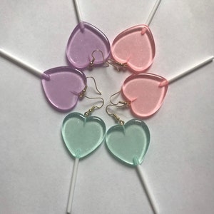 Heart Lollipop Earrings Hypoallergenic Candy Jewelry