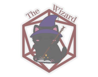Naklejka na laptopa Cat Wizard RPG Class, Fantasy Gamer