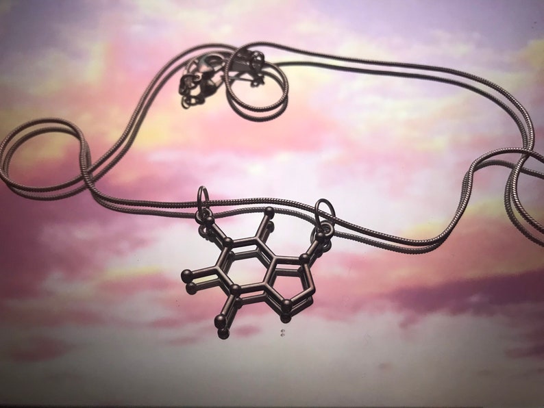 Caffeine Molecule necklace