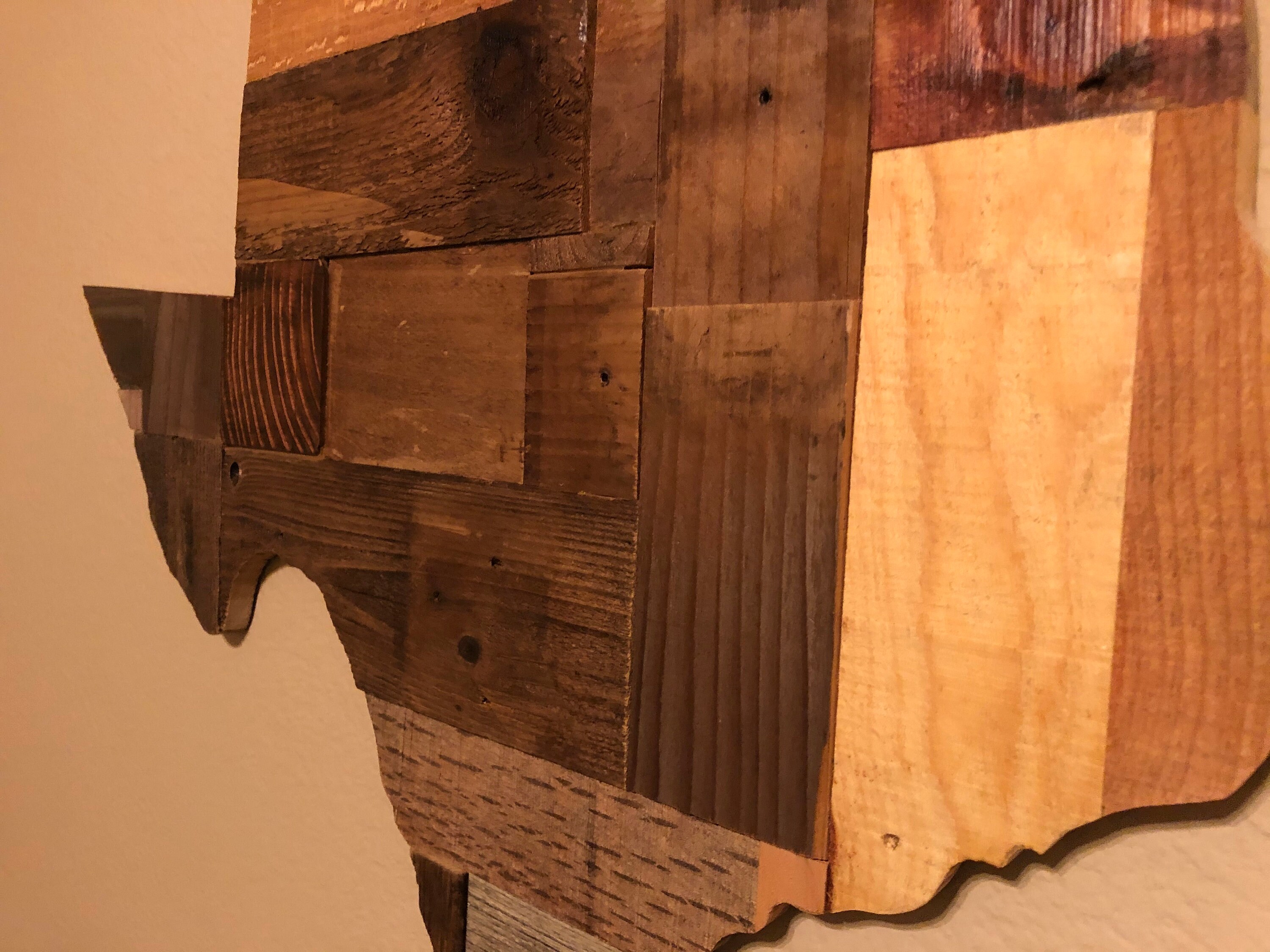Texas Wood Wall Art Reclaimed Lumber Etsy