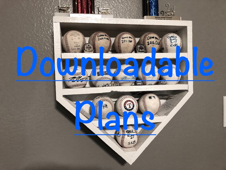 Plans for Home Plate Baseball Display Shelf Etsy