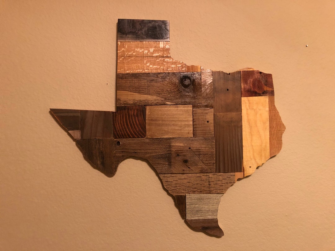 Texas Wood Wall Art Reclaimed Lumber Etsy