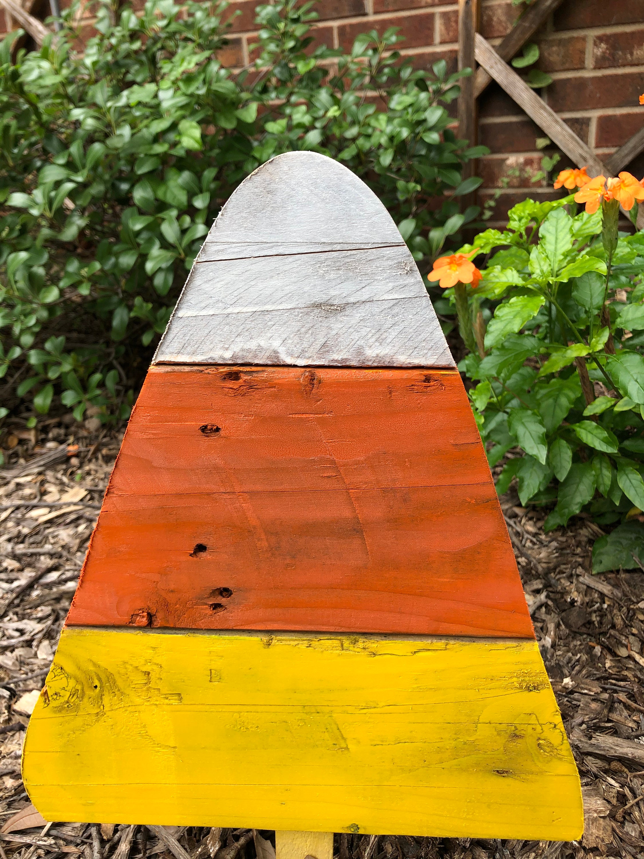 Farmhouse Reclaimed Candy Corn Yard Decoration Etsy