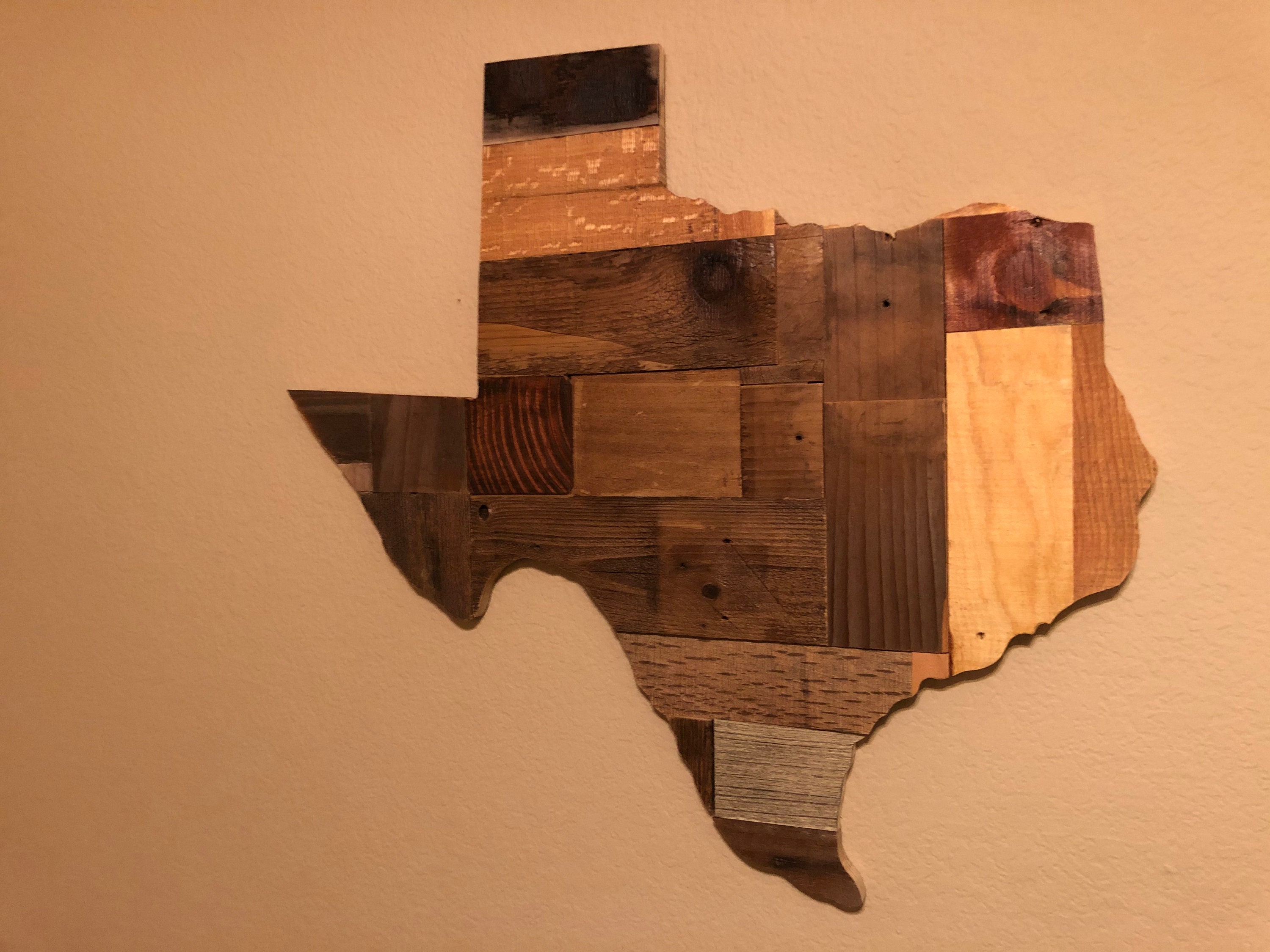 Texas Wood Wall Art Reclaimed Lumber Etsy