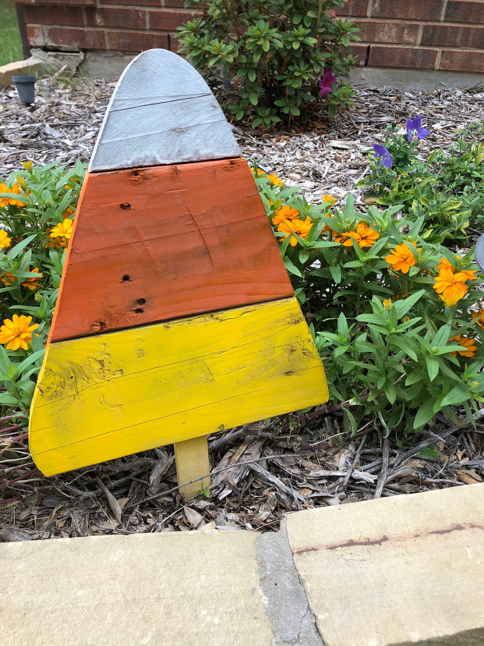 Farmhouse Reclaimed Candy Corn Yard Decoration Etsy