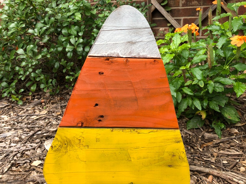 Farmhouse Reclaimed Candy Corn Yard Decoration Etsy