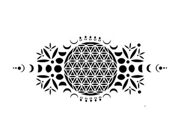 Reusable stencil wall art decor Moon phases craft sacred geometry screen print