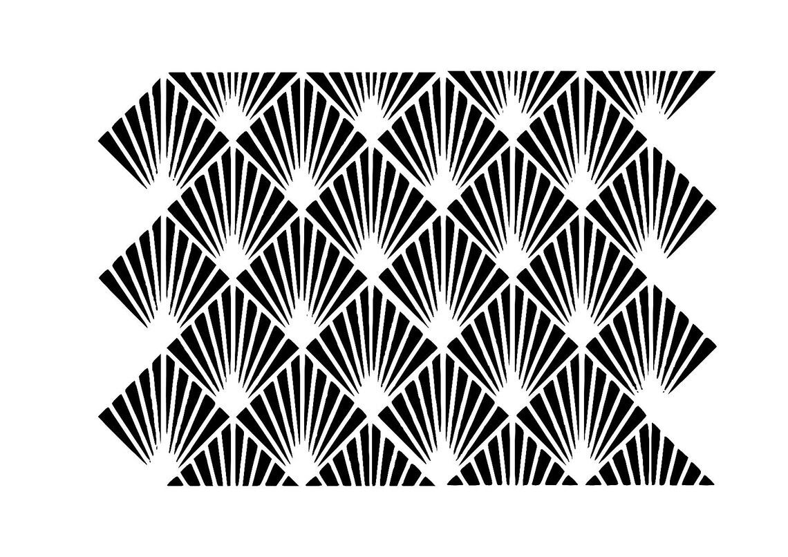 Geometric Art Deco Stencil Etsy