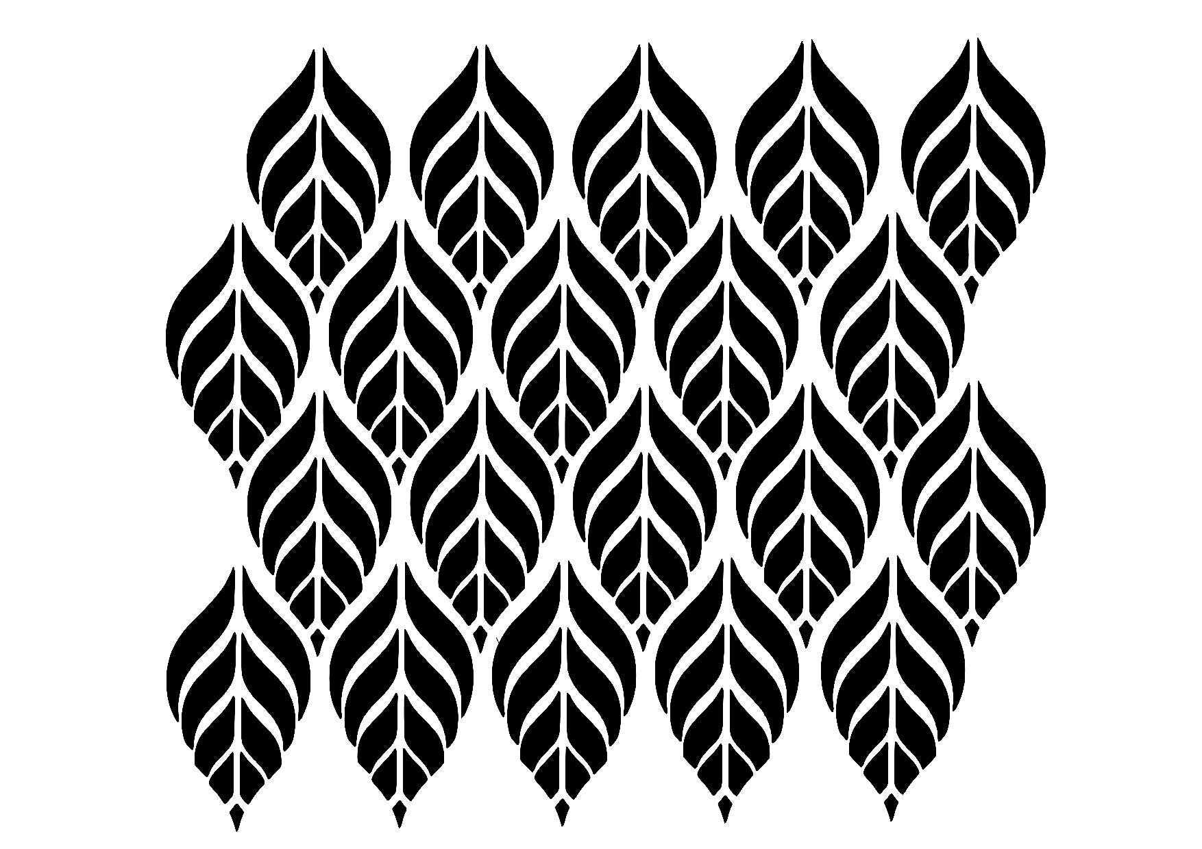 Leaf Pattern Stencil Reusable Wall Stencil Screen Printing Etsy