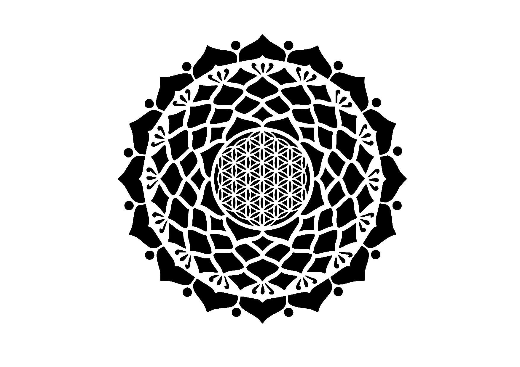 Flower of Life Stencil Reusable Mandala Wall Stencil Screen Etsy Hong