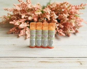 4 Lip Balm Set | All Natural Beeswax Lip Balm | 4 Organic lip Balm | Party favor | Lip Balm