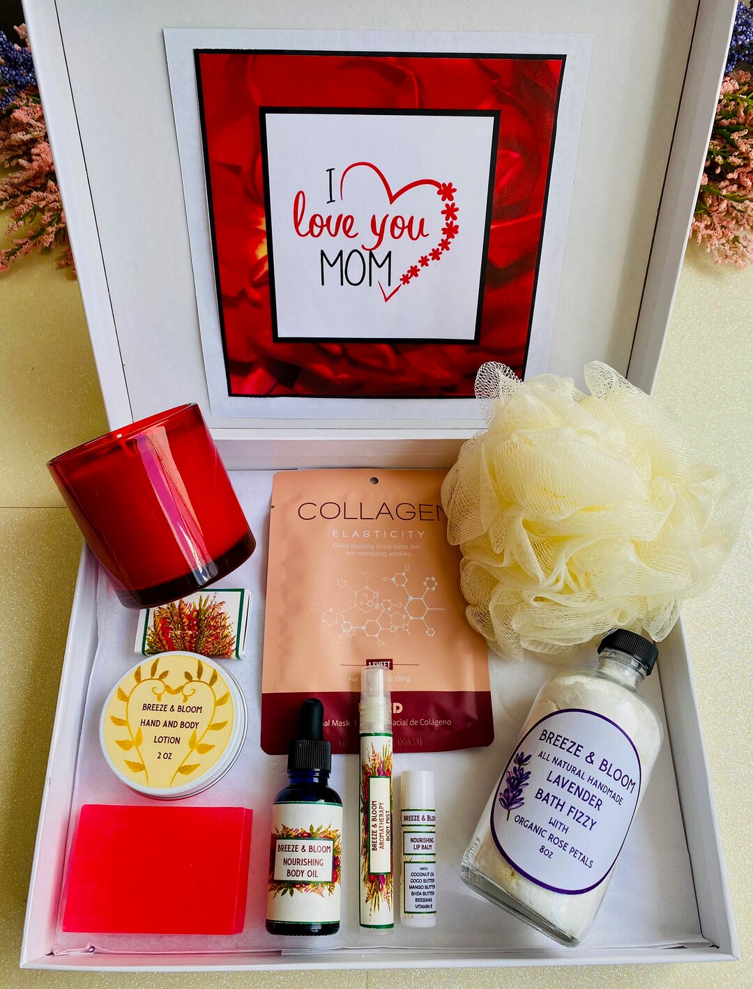 I Love You Mom Spa Gift Box Pamper Box for Mom Personalized Mother Gift