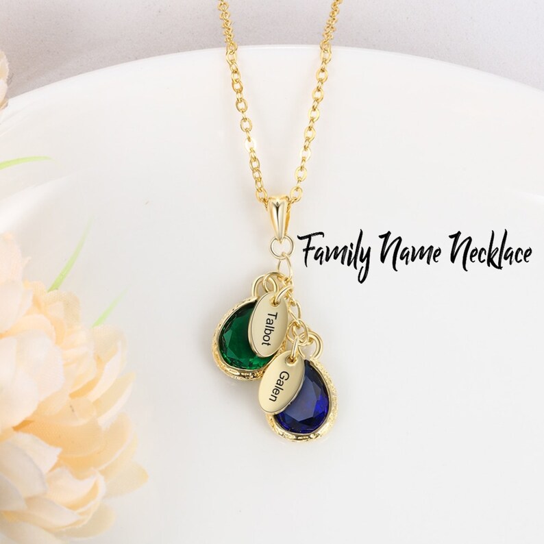 Mother/'s Day Gift Women Family Necklace Family Name Necklace Mom And Kid Necklace Mom Necklace Mom Gift VP/_73 BirthStone Necklace