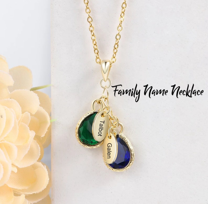 Mother/'s Day Gift Women Family Necklace Family Name Necklace Mom And Kid Necklace Mom Necklace Mom Gift VP/_73 BirthStone Necklace