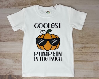 Coolaste pumpa-i-lappen-tröja, höstbarntröja, barnpumpa-lapp-tröja, HTV-tröja, kortärmad t-shirt