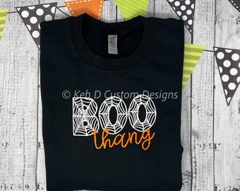 Boo Thang Glow In The Dark ADULT Embroidered Halloween Sweatshirt